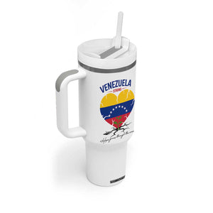 Venezuela Strong Healing Support Tumbler With Handle Hope Grows Through Cracks Venezuelan Flag Heart