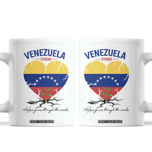 Venezuela Strong Healing Support Coffee Mug Hope Grows Through Cracks Venezuelan Flag Heart