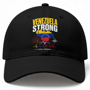 Venezuela Strong Support and Solidarity Baseball Cap Patriotic Venezuelan Flag Country Map