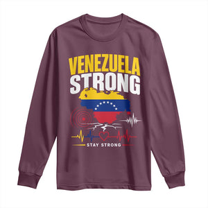 Venezuela Strong Support and Solidarity Long Sleeve Shirt Patriotic Venezuelan Flag Country Map