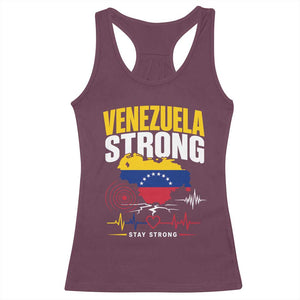 Venezuela Strong Support and Solidarity Racerback Tank Top Patriotic Venezuelan Flag Country Map