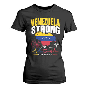 Venezuela Strong Support and Solidarity T Shirt For Women Patriotic Venezuelan Flag Country Map