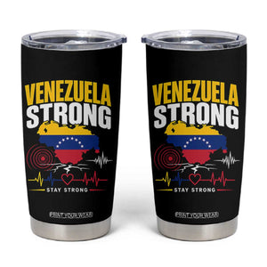 Venezuela Strong Support and Solidarity Tumbler Cup Patriotic Venezuelan Flag Country Map