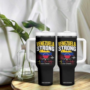 Venezuela Strong Support and Solidarity Tumbler With Handle Patriotic Venezuelan Flag Country Map