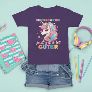 Cute Kindergarten Unicorn T Shirt For Kid Just Got A Lot Cuter Kinder Girl TS02 Purple Printyourwear