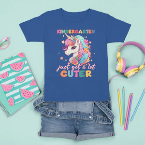 Cute Kindergarten Unicorn T Shirt For Kid Just Got A Lot Cuter Kinder Girl TS02 Royal Blue Printyourwear