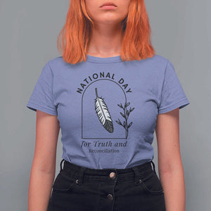 Orange Shirt Day T Shirt For Women National Day For Truth And Reconciliation Native Feather TS02 Violet Print Your Wear
