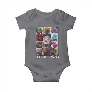In My Moo Deng Era Baby Onesie Cute Pygmy Hippo TS02 Charcoal Print Your Wear