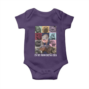In My Moo Deng Era Baby Onesie Cute Pygmy Hippo TS02 Purple Print Your Wear