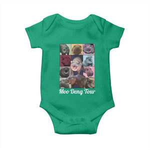 Baby Hippo Moo Deng Tour Baby Onesie Bouncy Cute Pygmy Hippopotamus TS02 Irish Green Print Your Wear