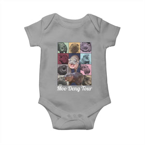 Baby Hippo Moo Deng Tour Baby Onesie Bouncy Cute Pygmy Hippopotamus TS02 Sport Gray Print Your Wear