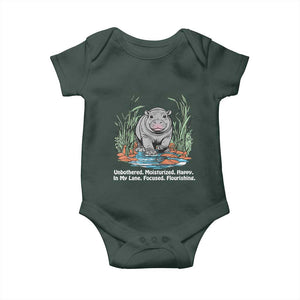 Baby Hippo Moo Deng Baby Onesie Unbothered Bouncy Pig Meme Cute Viral TS02 Print Your Wear