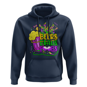 Funny Mardi Gras Hoodie Beer Beads Boobs New Orleans TS02 Navy Printyourwear
