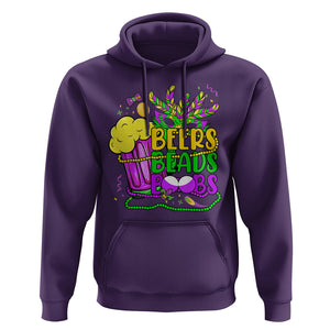 Funny Mardi Gras Hoodie Beer Beads Boobs New Orleans TS02 Purple Printyourwear