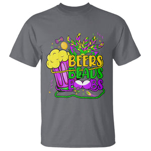 Funny Mardi Gras T Shirt Beer Beads Boobs New Orleans TS02 Charcoal Printyourwear