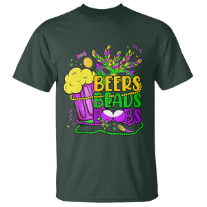 Funny Mardi Gras T Shirt Beer Beads Boobs New Orleans TS02 Dark Forest Green Printyourwear