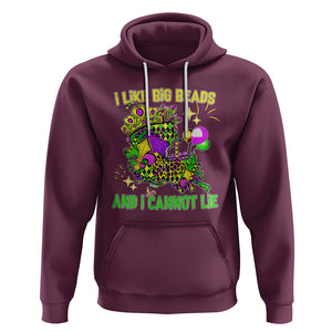 Mardi Gras Hoodie I Like Big Beads And I Can Not Lie New Orleans TS02 Maroon Printyourwear