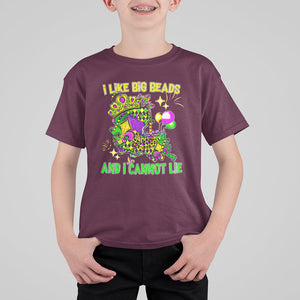 Mardi Gras T Shirt For Kid I Like Big Beads And I Can Not Lie New Orleans TS02 Maroon Printyourwear