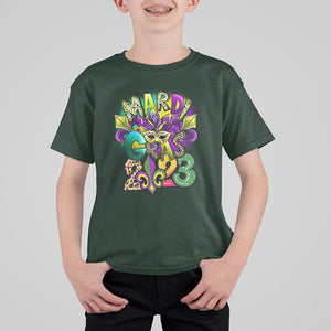 Mardi Gras 2024 T Shirt For Kid Carnival Squad Costume Mask TS02 Dark Forest Green Printyourwear