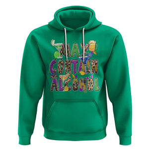 Funny Mardi Gras Hoodie Warning May Contain Alcohol Party Drinking Team TS02 Irish Green Printyourwear