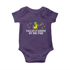 Funny St Patricks Day Baby Onesie Silliest Goose At The Pub Funny St. Patricks Day TS02 Purple Print Your Wear