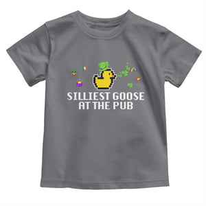 Funny St Patricks Day Toddler T Shirt Silliest Goose At The Pub Funny St. Patricks Day TS02 Charcoal Print Your Wear