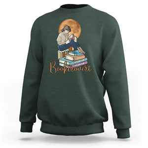 Funny Book Lover Sweatshirt Booktrovert Girl Books Reader Reading TS02 Dark Forest Green Printyourwear