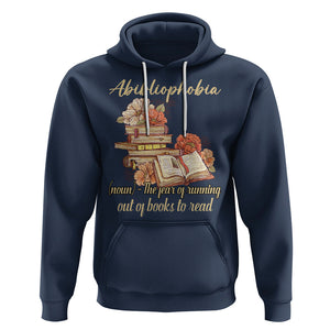Funny Book Lover Hoodie Abibliophobia Definition The Fear Of Running Out Of Books Reading Nerd TS02 Navy Printyourwear