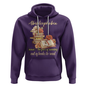 Funny Book Lover Hoodie Abibliophobia Definition The Fear Of Running Out Of Books Reading Nerd TS02 Purple Printyourwear