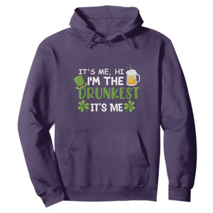 Funny St. Patricks Day Drinking Hoodie It's Me Hi I'm The Drunkest Beers Lovers TS02 Purple Printyourwear