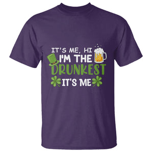 Funny St. Patricks Day Drinking T Shirt It's Me Hi I'm The Drunkest Beers Lovers TS02 Purple Printyourwear