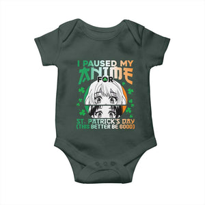 Funny I Paused My Anime To Celebrate St Patricks Day Baby Onesie TS02 Print Your Wear