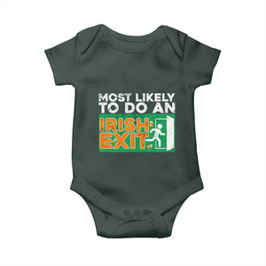 Funny St Patricks Day Baby Onesie Most Likely To Do An Irish Exit TS02 Print Your Wear