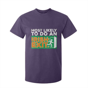 Funny St Patricks Day T Shirt For Kid Most Likely To Do An Irish Exit TS02 Purple Print Your Wear