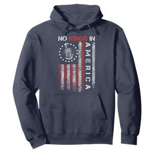 No Kings In America Hoodie Retro Freedom American Betsy Ross Flag TS02 Navy Print Your Wear