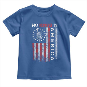 No Kings In America Toddler T Shirt Retro Freedom American Betsy Ross Flag TS02 Royal Blue Print Your Wear