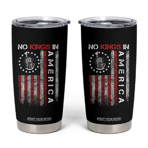 No Kings In America Tumbler Cup Retro Freedom American Betsy Ross Flag TS02 Black Print Your Wear