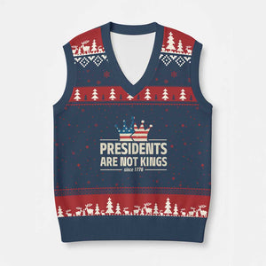 Presidents Are Not Kings V-Neck Knit Sweater Vest Since 1776 American Flag TS02 Navy Red Print Your Wear