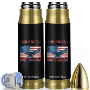 No Kings Only Freedom Bullet Tumbler American Flag Bald Eagle Retro Vintage TS02 Black Print Your Wear
