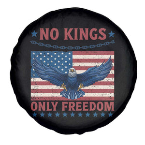 No Kings Only Freedom Spare Tire Cover American Flag Bald Eagle Retro Vintage TS02 Print Your Wear
