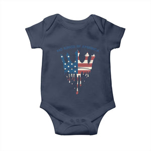 No Kings In America Baby Onesie Dripping Crown TS02 Navy Print Your Wear