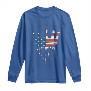No Kings In America Long Sleeve Shirt Dripping Crown TS02 Royal Blue Print Your Wear