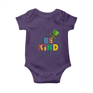 Lucky Shamrock Be Kind Baby Onesie Autism Leprechaun St Patricks Day TS02 Purple Print Your Wear
