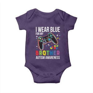 Autism Awareness Gamer Baby Onesie I Wear Blue for My Brother Video Game Family Support TS02 Purple Print Your Wear