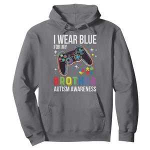 Autism Awareness Gamer Hoodie I Wear Blue for My Brother Video Game Family Support TS02 Charcoal Print Your Wear