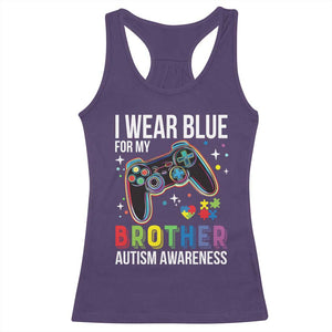 Autism Awareness Gamer Racerback Tank Top I Wear Blue for My Brother Video Game Family Support TS02 Purple Print Your Wear