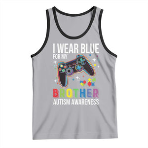 Autism Awareness Gamer Tank Top I Wear Blue for My Brother Video Game Family Support TS02 Athletic Heather Black Print Your Wear