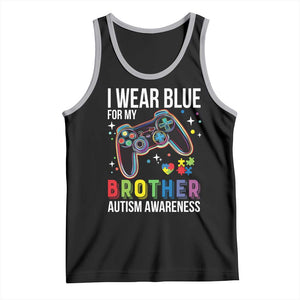 Autism Awareness Gamer Tank Top I Wear Blue for My Brother Video Game Family Support TS02 Black Athletic Heather Print Your Wear