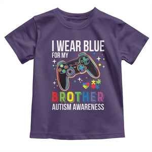 Autism Awareness Gamer Toddler T Shirt I Wear Blue for My Brother Video Game Family Support TS02 Purple Print Your Wear