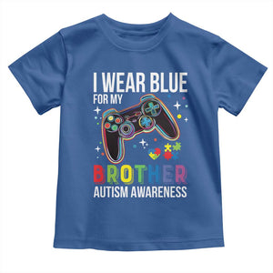 Autism Awareness Gamer Toddler T Shirt I Wear Blue for My Brother Video Game Family Support TS02 Royal Blue Print Your Wear